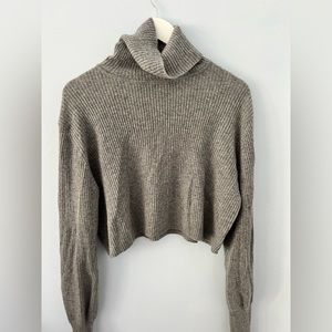 Reformation Cashmere Luisa Cropped Turtleneck Sweater